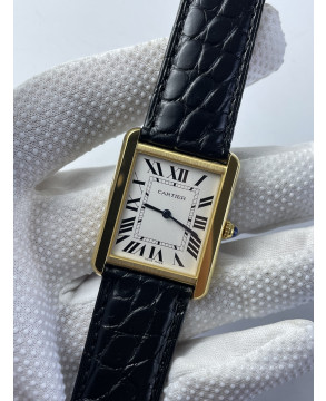 (준비완료/특급배송)NO.2334/ K11공장 까르띠에 탱크솔로 27MM 가죽 옐로우골드