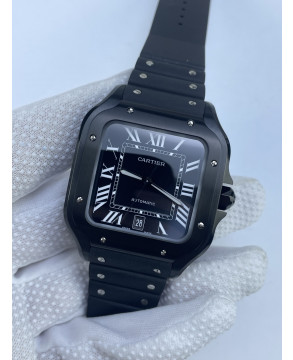 (준비완료/특급배송)NO.3277/BV공장 까르띠에 산토스 40미리 PVD 러버스트랩